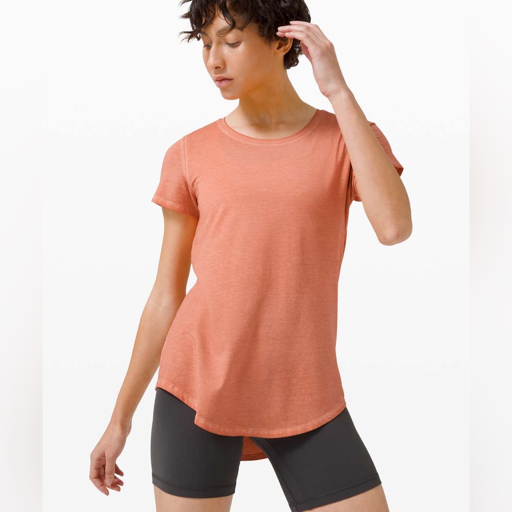 Women’s lululemon athletica Love Crew Rustic Coral Short Sleeve Tee, Size 2.
